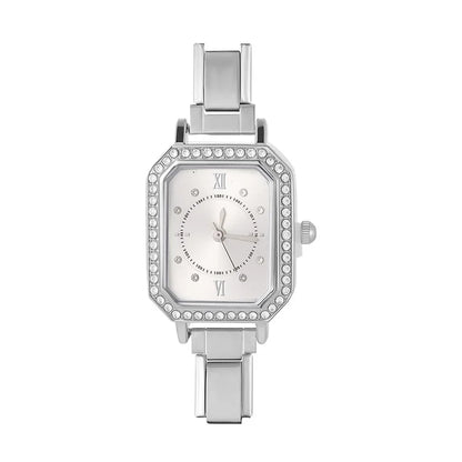 Fashion Colorful Dial Square Stainless Steel Women Watch Head Fit 9mm Bracelet For Party Friend Wife Birthday Jewelry Gifts