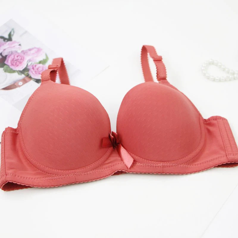 2025 New Sexy Plus Size Bras Bow Sweat Absorption Underwear For Women Solid Smooth Seamless Breathable ABC Cup Lingerie