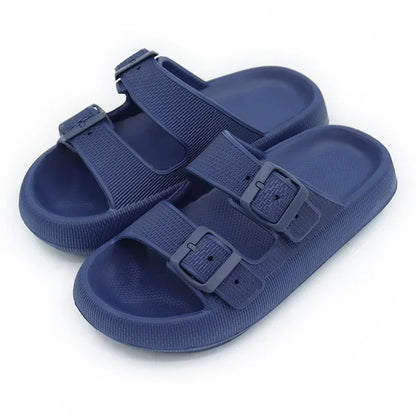 Women Summer Sandals Bathroom Home Slippers Outdoor Beach Slides Cloud Casual Soft Flip Flops Non Slip Men Male House New 2025