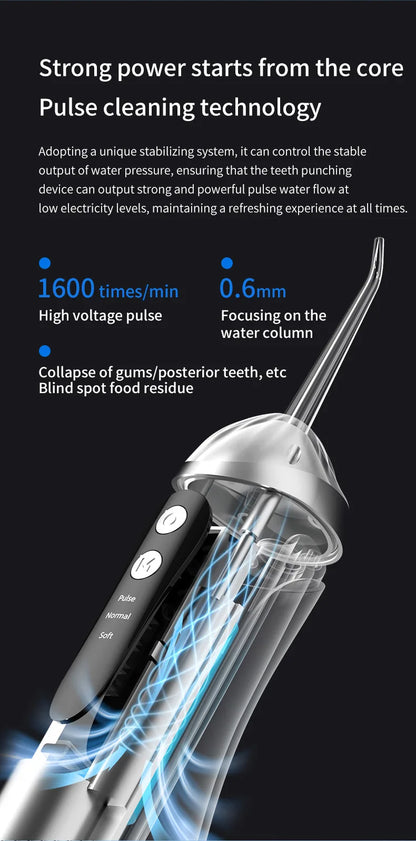 Electric Toothbrush Dental Irrigator Cleaning Machine with Residual Teeth Gap Cover Oral Beauty Device for Better Flossin