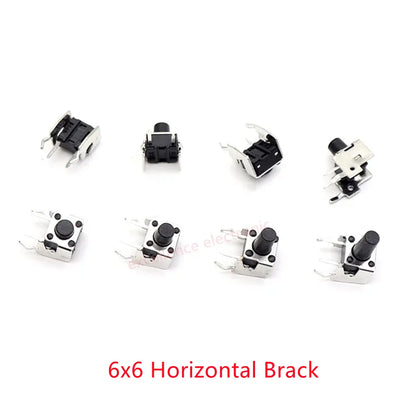 10 Models =100Pcs 6*6 Light Micro Touch Switch Set Push Button Switch Kit Height: 6*6*4.3MM~13MM  DIP SMD 2P/4P 6x6 Keys Tact