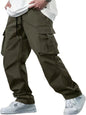 2026 Amazon Summer New Men's Work Pants European and American Independent Station Drawstring Multi Pocket Casual Pants
