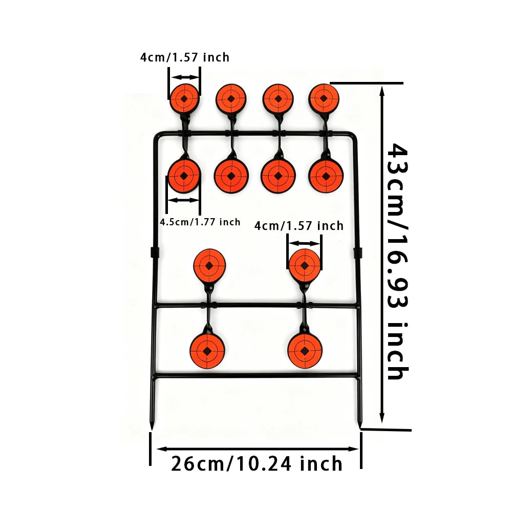 Carbon Steel Detachable 12-target Shooting Practice Rotating Target For Precision Shooting Practice