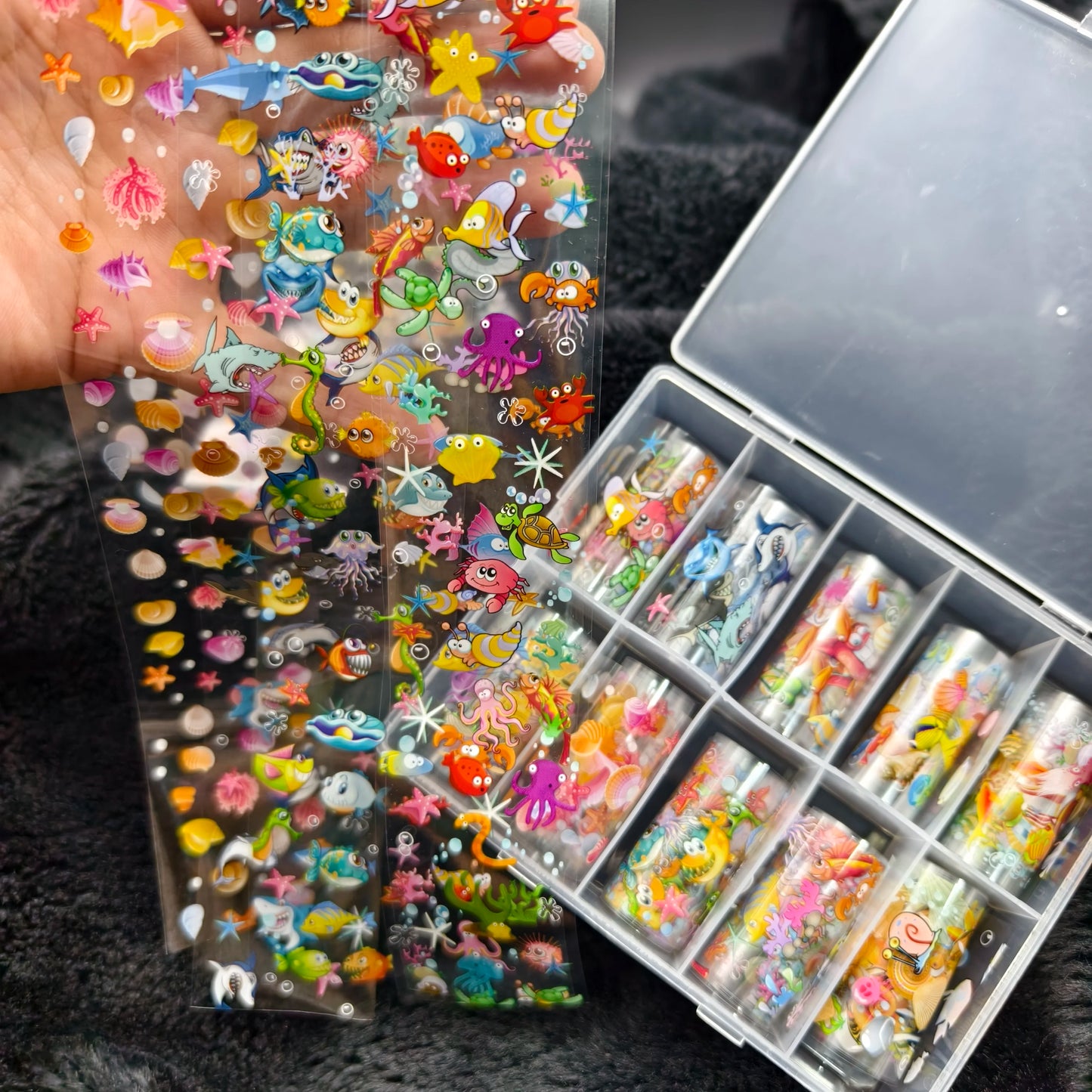 10Rolls Halloween  Flower Plaid Angel Marble  Bow Nail Foils Transfer Paper  Nail Art Stickers   Decal  Nails Decoration