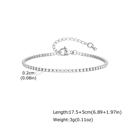 Women Chain Bracelet Silver Color, Stainless Steel Link Stackable Bracelets, Layered Waterproof Gifts
