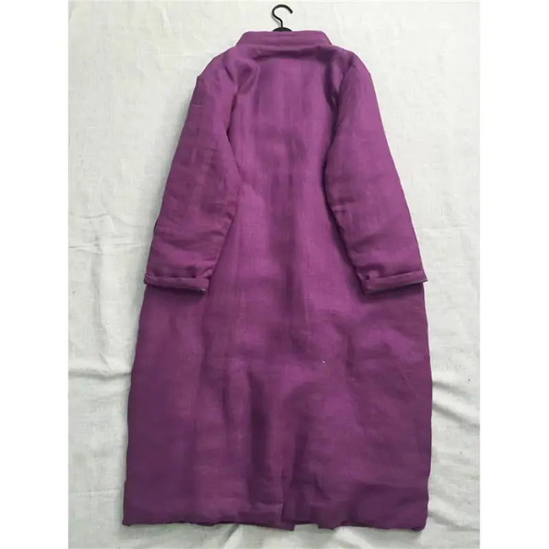 Ethnic Style Retro Single Breasted Cotton Robe Clothing Women's Spring And Autumn 2025 New Loose Versatile Quilted Coat K2709