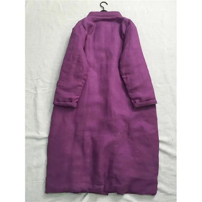 Ethnic Style Retro Single Breasted Cotton Robe Clothing Women's Spring And Autumn 2025 New Loose Versatile Quilted Coat K2709