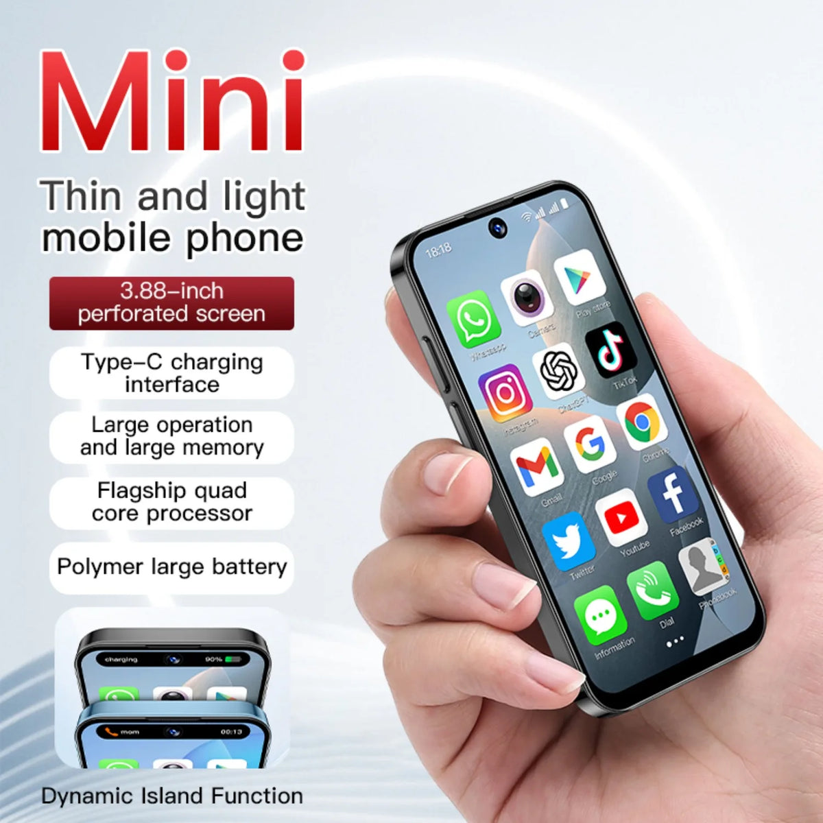 NEW SOYES XS19 3G Mini Smartphone Android 10.0 Dual SIM Standby 3.88Inch HD 2GB+16GB 2000mAh Nami Meatal Glass Bluetooth Face ID