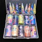 New Flower Nail Foils for Transfer Paper Stickers Floral Adhesive Fruit Nails Wraps Fish DIY Water Marble Nail Art Decorations