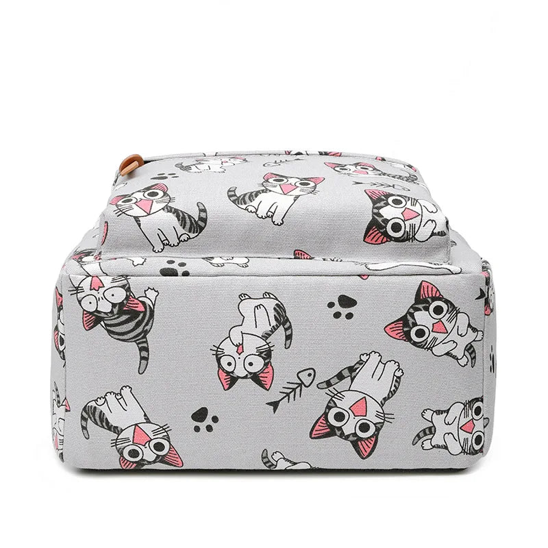Cute Cat School Bags For Teenage Girls Students Backpack Waterproof Book Bag Travel College Laptop Backpack