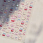 Collage Text English Letter Musical Note Star Graffiti Colorful 5D Love Heart Bowknot Nail Art Sticker Adhesive Manicure Decals