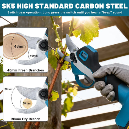 Gisam 1000W 40mm Electric Pruning Shears Brushless Cordless Pruner Shear Garden Tree Branches Cutter For Makita 18V Battery Pins