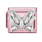 2025 New Women Romantic Pink Cherry Heart Shiny CZ Italian Charm Links Fit 9mm Bracelet Stainless Steel DIY Making Jewelry Gifts