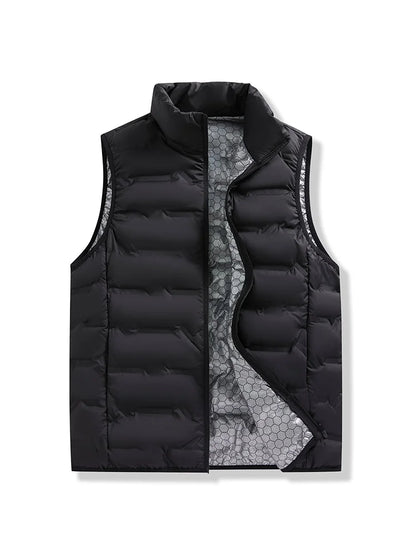 80% White Duck Down Men's Winter Vest Sleeveless Puffer Jacket Graphene Liner Stand Collar Warm Down Gilet Coats Big Size 6XL