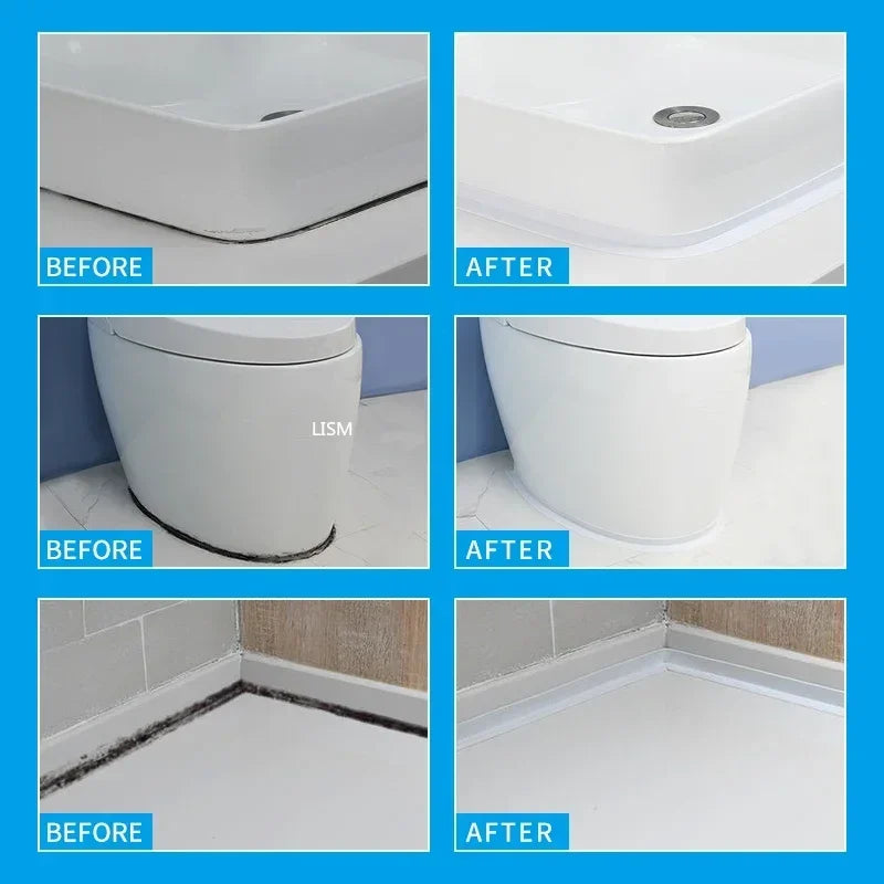 Bathroom Shower Sink Bath Sealing Tapes PVC Adhesive Sealing Strips Waterproof Wall Stickers for Bathroom Kitchen Sealant Tape