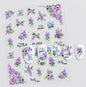 3d Nail Art Decals Spring Booming Violets Lavenders Purple Blue Pink Flowers Butterflys Stickers Decoration For Nail Tips Beauty
