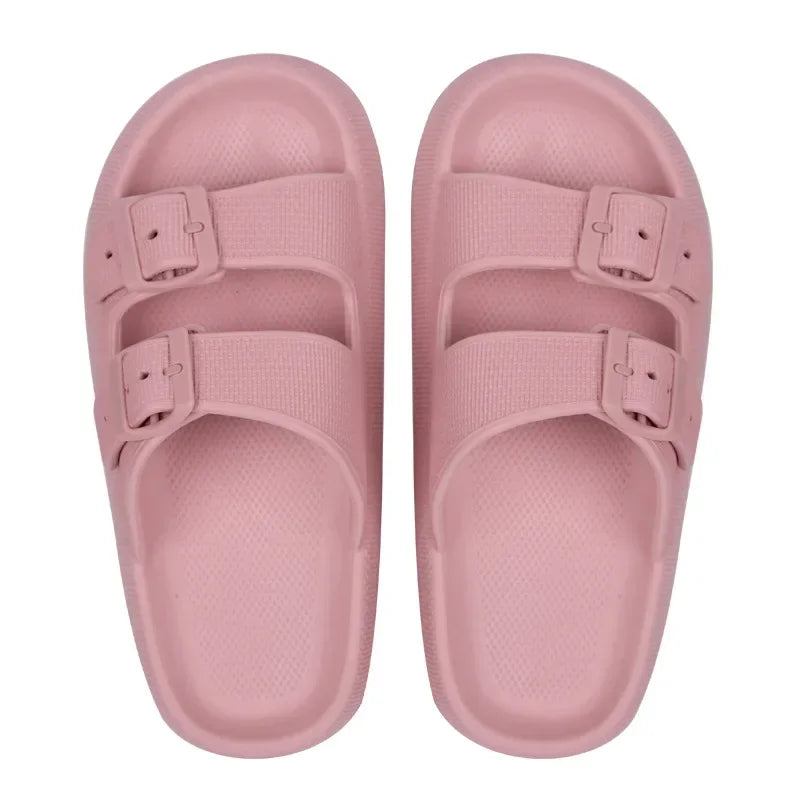 Women Summer Sandals Bathroom Home Slippers Outdoor Beach Slides Cloud Casual Soft Flip Flops Non Slip Men Male House New 2025