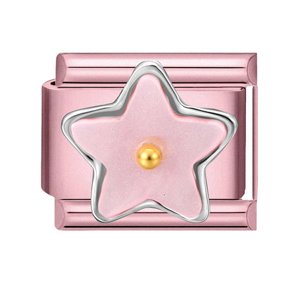 Pink Color Y2K Butterfly Star Bow Rabbit Heart Pendant Italian Charm Links Fit 9mm Stainless Steel Bracelet DIY Making Gifts