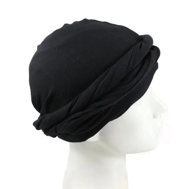2022 New Elastic Men's Turban Hat Satin Lining Stretchy Men Bandana Indian Cap Fashion Male Hip Hop Caps Headband Biker Headwrap