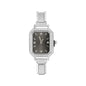 Fashion High Quality Men Women's Stainless Steel Square Round Shiny Zircon Watch Bracelet For Friend Birthday DIY Jewelry Gift