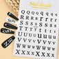 3D Glittery Gothic Letter Design Nail Art Stickers Uppercase Alphabet Letters Artistic Designs DIY Nail Art Decals Decoration #1
