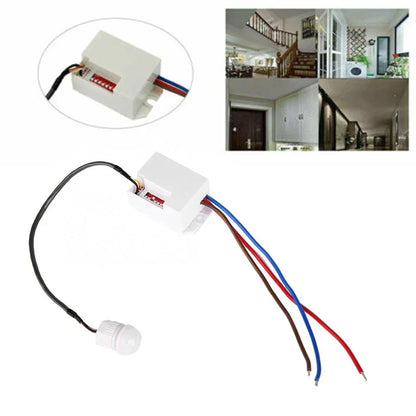 Light Switch PIR Sensor Detector Mini Recessed Motion Occupancy Rest Dips 6m 800W Adjustable Ceiling IP20 360°