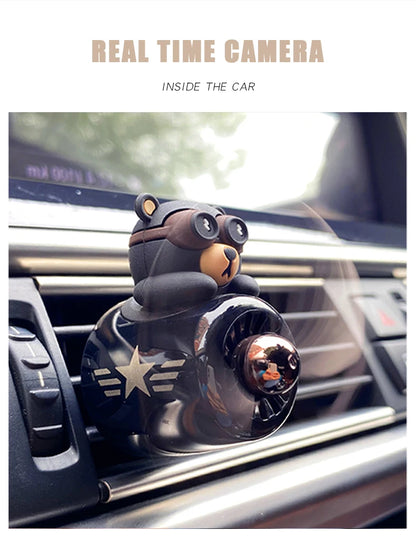 Rotating propeller pilot bear dog car air fresheners accessories decorations fun vent clip perfume diffuser aroma fragrance men