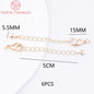 (3564) Full Length 85MM 24K Gold Color Plated Brass Extender Chain with Lobster Clasps High Quality Jewelry Accessories
