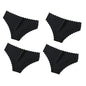 4Pcs/Set Ice Silk Mid-Rise Panties Women's Seamless Briefs Solid No Show Underwear Scalloped Edge Panties Sexy Lingerie XS-XL