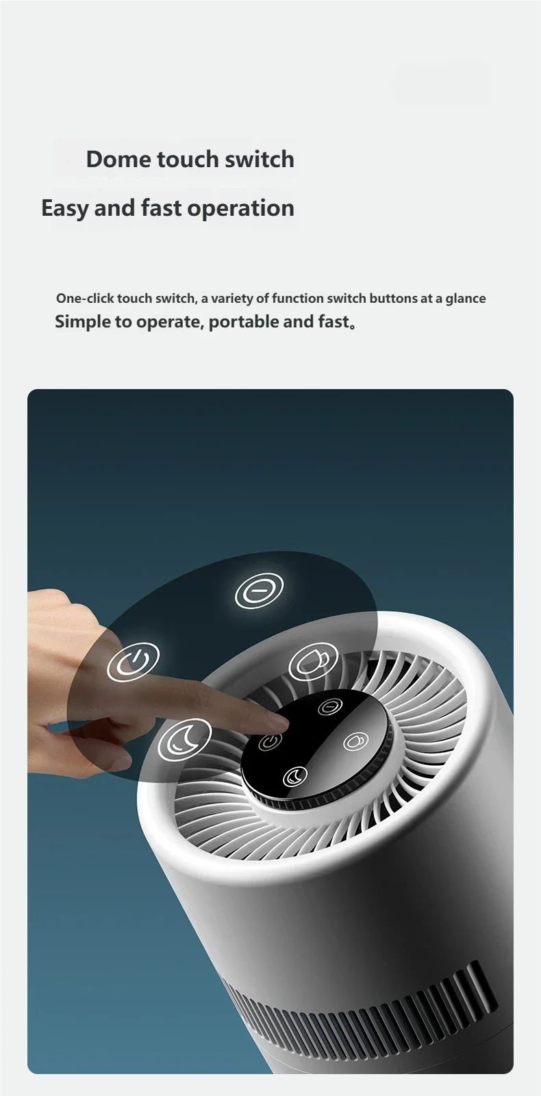HOMEFISH Home Office Desktop Fog Free Humidifier Air Purifier for Bedroom Car - Safe for Pregnant Women Mothers Babies