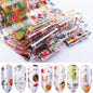 16Pc Holographic Nail Foil Set Starry Transfer 20*4cm Sticker Laser Flowers Leopard Mix Design Decal DIY Nail Art Decoration