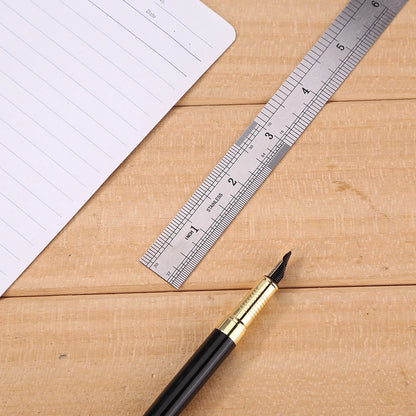 Metal Scale Stainless Steel Straight Ruler Measuring Stationery Drafting Accessories Hand Measuring Tool School Office Supplies