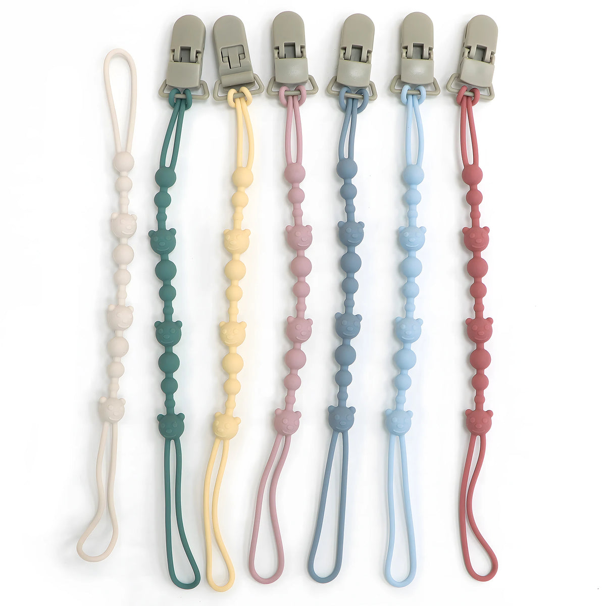 Soothing Pacifier Anti-chain Baby Stroller Teether Anti-loss Chain Baby Silicone Pacifier Clip Toy Biting Glue Lanyard