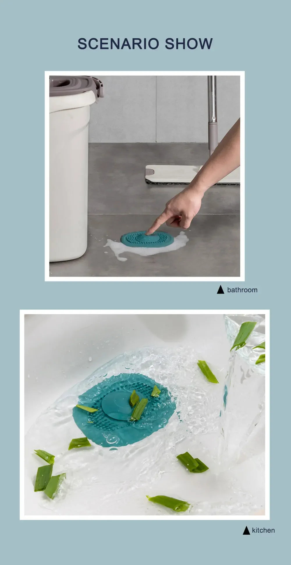 Upgrade Silicone Drain Stopper Kitchen Bathroom Anti-blocking Sink Plug Strainer Drainer Floor Drain Hair Catcher Bathroom Tool