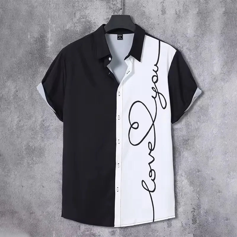 New Hawaii Spring/Summer Fashion Leisure Street Walk Tourist Beach Printed Full Open Short Sleeve Button Shirt