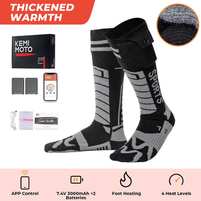 Electric Heating Socks for Skiing Snowboarding Hiking Rechargeable Batteries Thermal Warmer Remote Control Winter Outdoor Sports