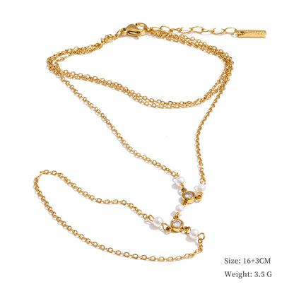 Yhpup Trendy Stainless Steel Zircon Beads Back of Hand Chain Finger Bracelet Fashion Chic Sexy Jewelry Waterproof Wholesale Gift