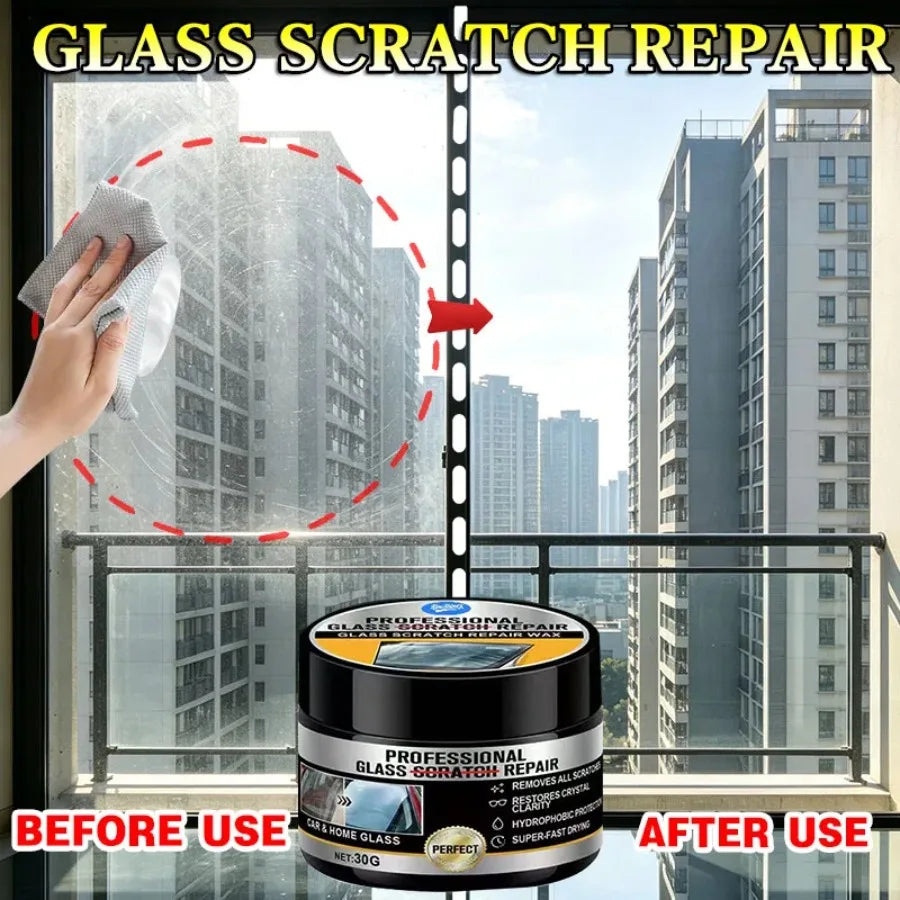 Glass Scratch Repair Wax Multi-Purpose Polishing Cream No Residue Car Window Glass Lens Deep Scratch Remover Protective Coating