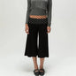 Women Fold Over Waist Gaucho Pants Low Rise Cropped Wide Leg Capri Pants Summer Foldover Culottes Yoga Pants Pajama Bottoms
