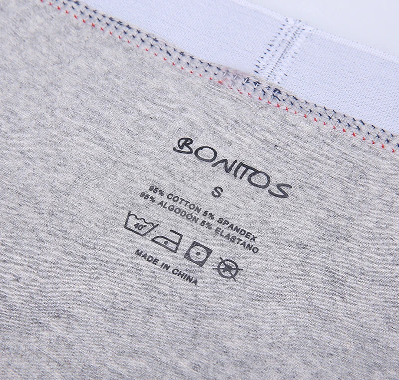4pcs Cotton Boxer Shorts Soft Men's Panties BONITOS Letter Waistband Men Underpants Boxer Briefs Sexy Underwear for Man Boxers