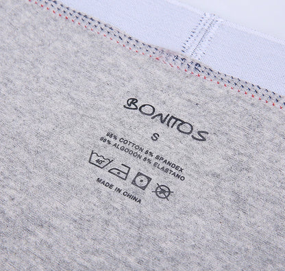 4pcs Cotton Boxer Shorts Soft Men's Panties BONITOS Letter Waistband Men Underpants Boxer Briefs Sexy Underwear for Man Boxers