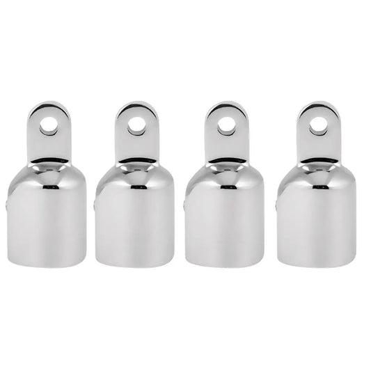 4 Pieces Heavy Duty Marine Boat EyeTube End Cap Stainless Steel Bimini Top Fitting Hardware 25mm Canopy External Pipe Eye End