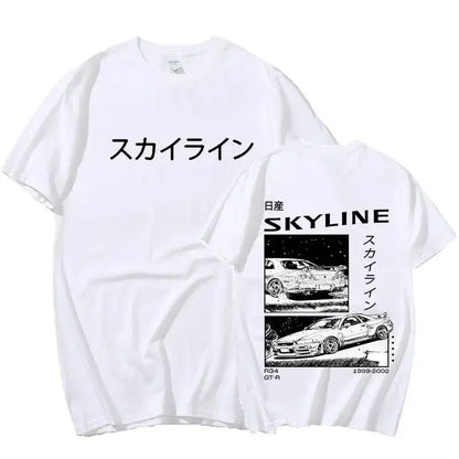 2024 Fashion Cotton T-Shirt Drift Japan Anime AE86 Inifirst D Summer Casual T-Shirt R34 Skyline GTR JDM Oversized Print T Shirts