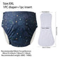 Ice Silk Adult Cloth Disaper Waterproof Old Man's Diaper Pants Reusable Diapers Trouser Pocket Anti-leak Breathable Nappy Pads