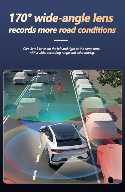 Dashcam 4 Channels WiFi Car DVR Dashboard Cameras for Car Way Back Box Parking Mode 24H Front and Rear Interior 360 Dash Cam