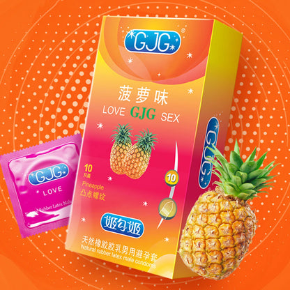 10pcs Fruit Flavor Condoms Sex Toy For Men Strawberry Blueberry Taste Penis Sleeves Ultra Thin Condom Adult reusable Sex Product