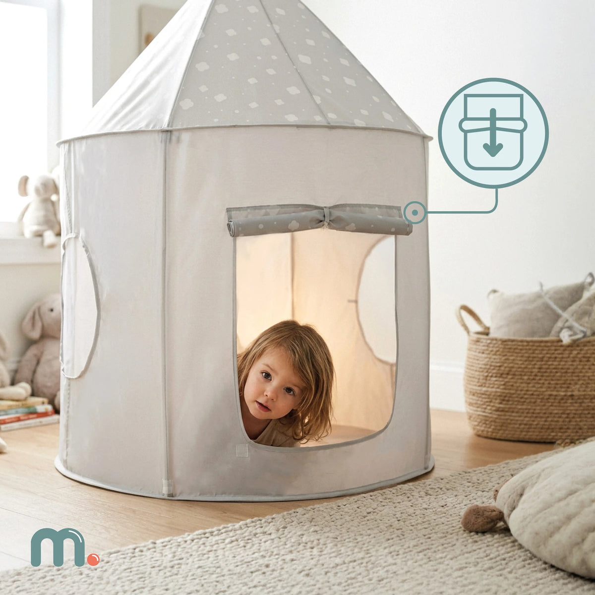 Mamabrum 3in 1 Tent with Tunnel and Pool for Big Kids Play Square 3 + Educational Set for Room and Garden Folding