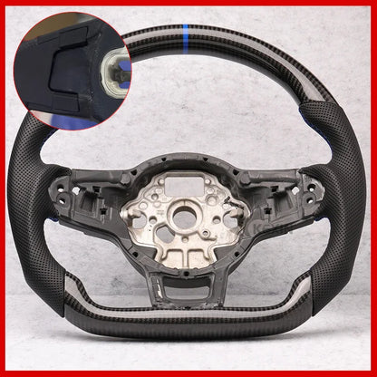 Carbon Fiber Steering Wheel Leather For Volkswagen Golf 7 7.5 GTI GTD GTE R 2013-2020 Polo GTI Tiguan Passat DSG