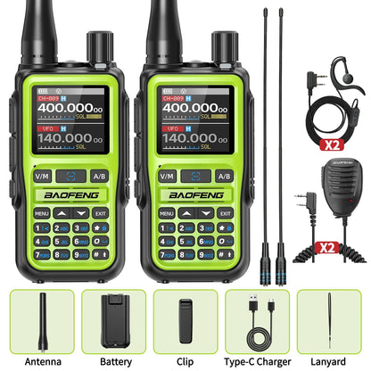 BAOFENG UV-5R Mini Walkie Talkie Multi Band Bluetooth Programming Wireless Copy Frequency 999CH Type-C Long Range Two Way Radio