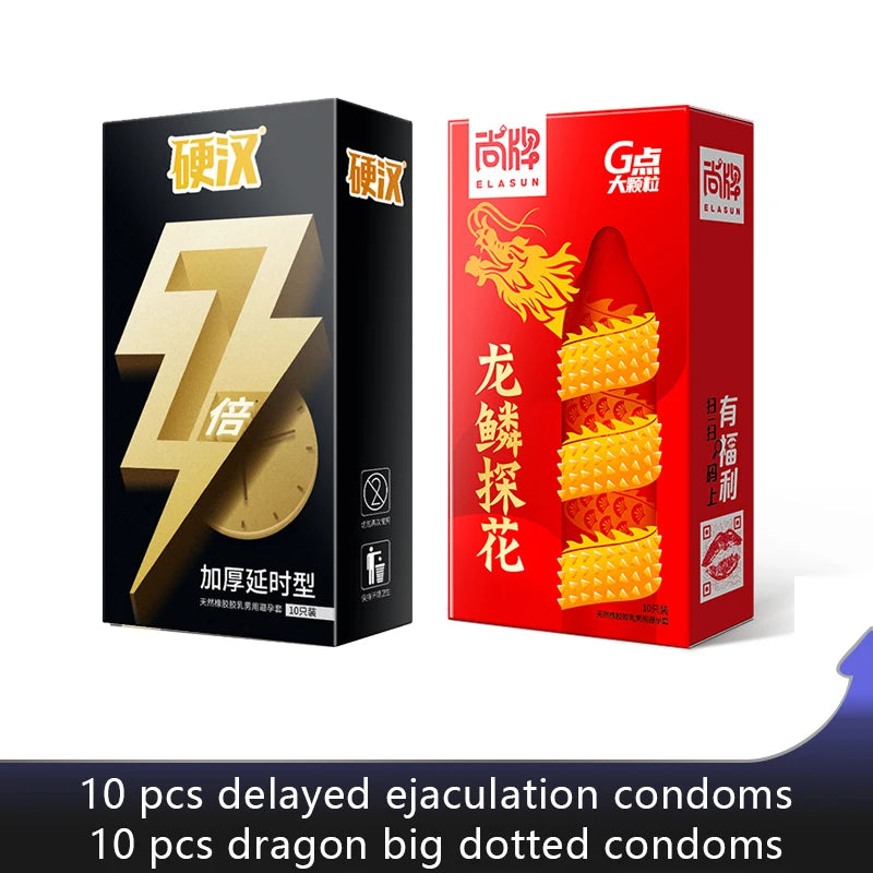 Delayed Ejaculation Condoms 7 Times Reduce Sensitivity  For Men Ultra Thick 0.07mm Thicker Condom Penis Cock Sleeves Sex Toys